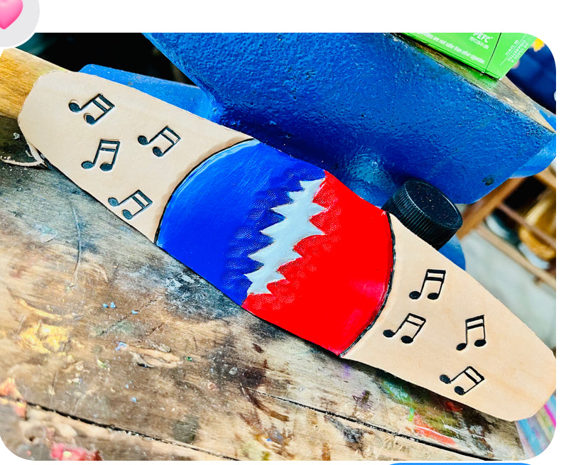 Grateful Dead Hand-Tooled Leather Cuff