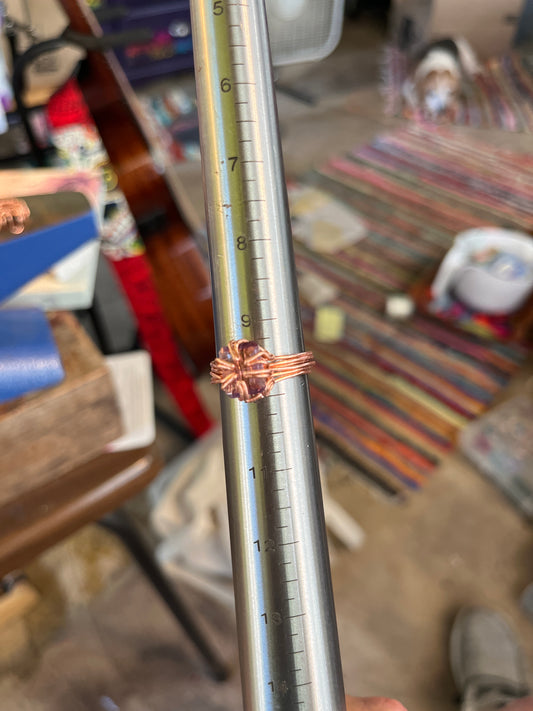 Amethyst and Copper Wire Wrapped Ring