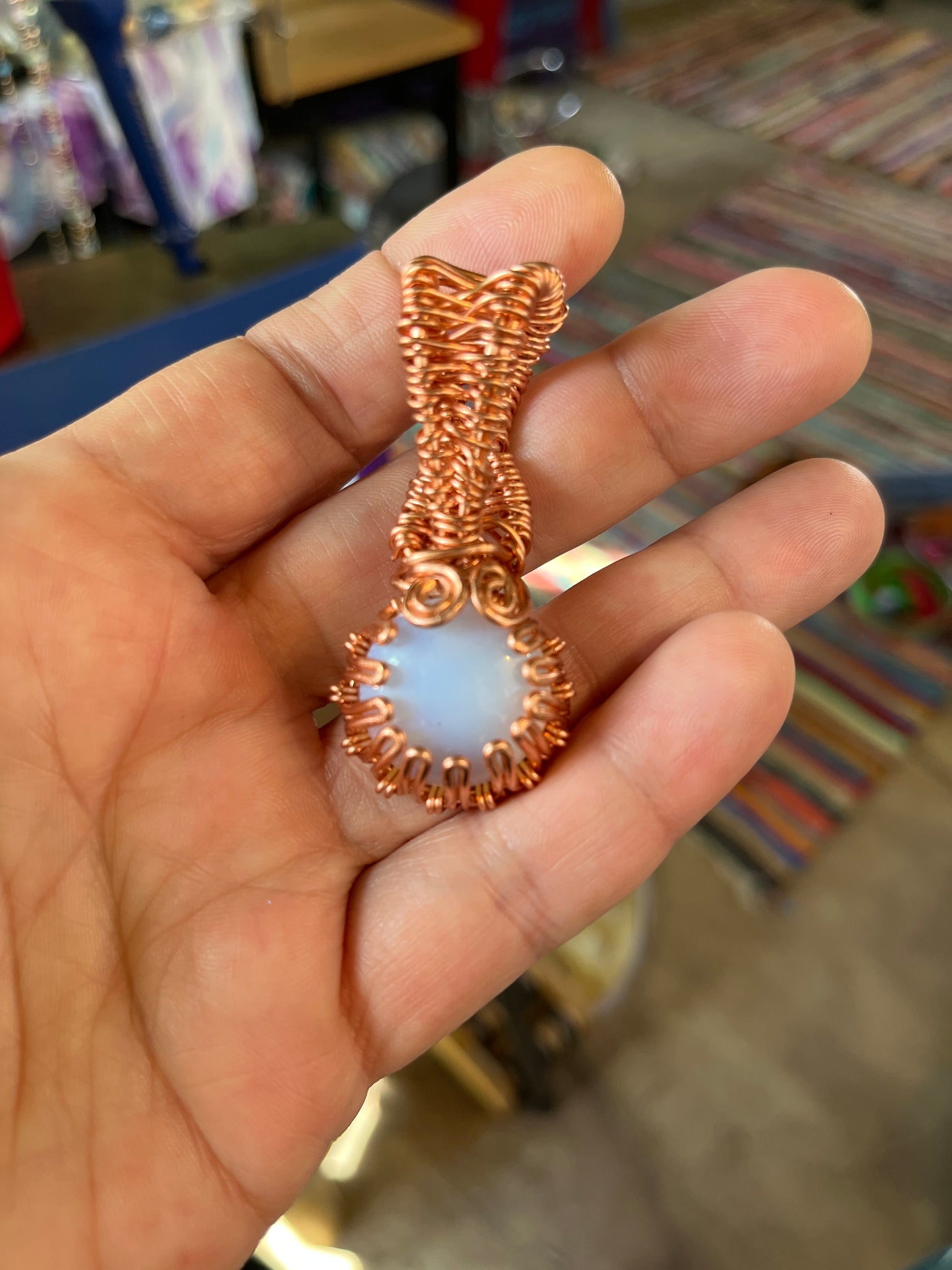 Wire Wrapped Opalite Pendant