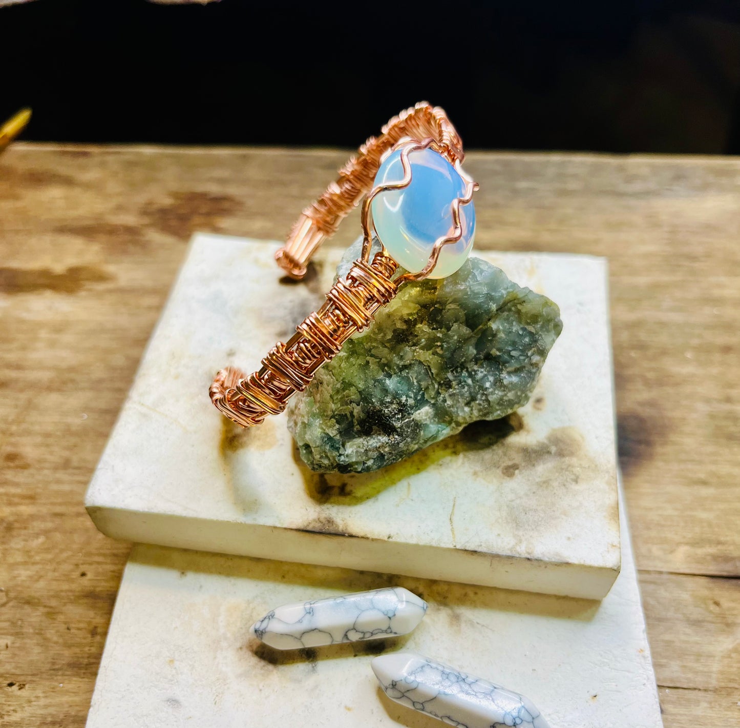 Opalite and Copper Bracelet